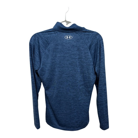 Under Armour Tech Textured Half Zip long-sleeve t-shirt in blue size medium - Picture 4 of 6